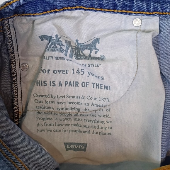 Levis 505 Mens 36x30 Blue Denim Jeans Straight Fit - Picture 11 of 14